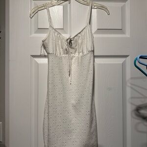 White Eyelet Dress with Spaghetti Straps